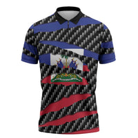 Haiti Beast Zipper Polo Shirt Ripped Flag Graphic - Wonder Print Shop
