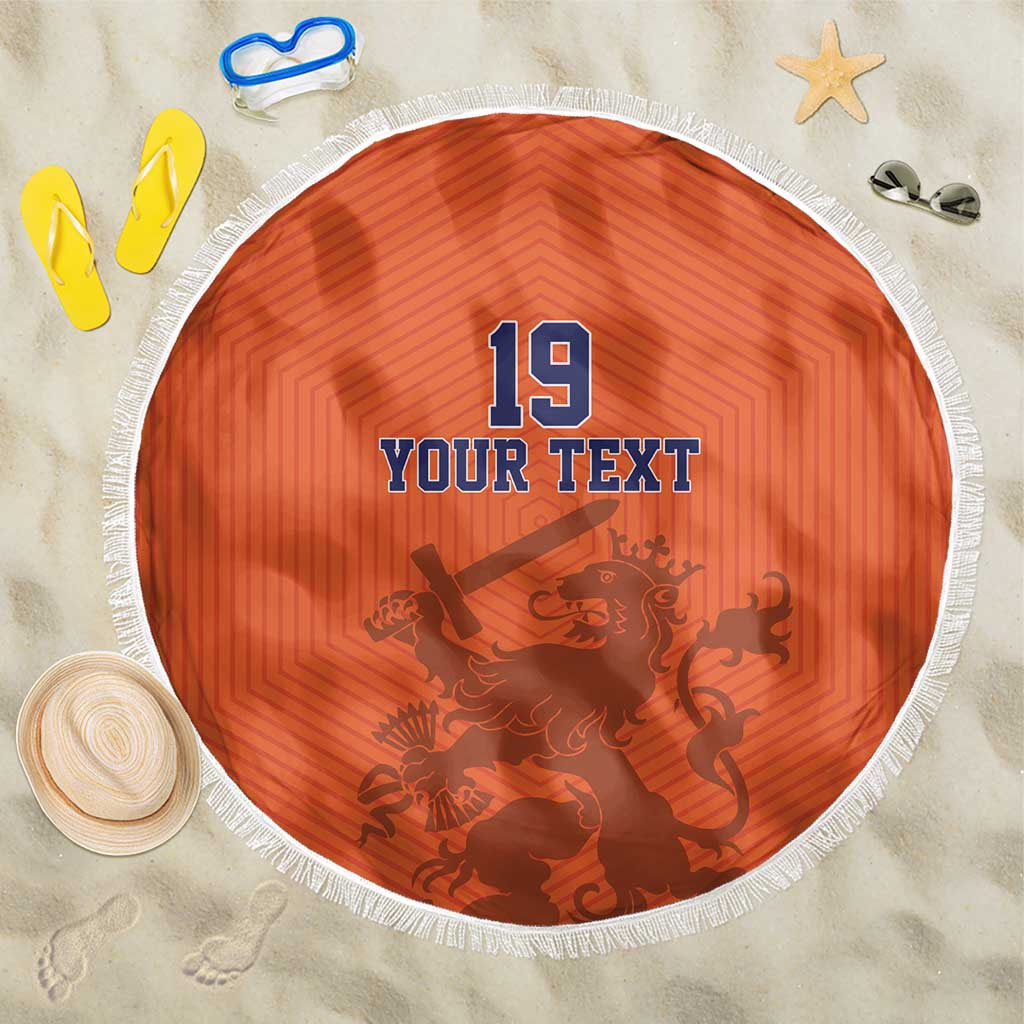 Custom World Football 2026 Netherlands Beach Blanket Holland Oranje Dutch Lion - Wonder Print Shop