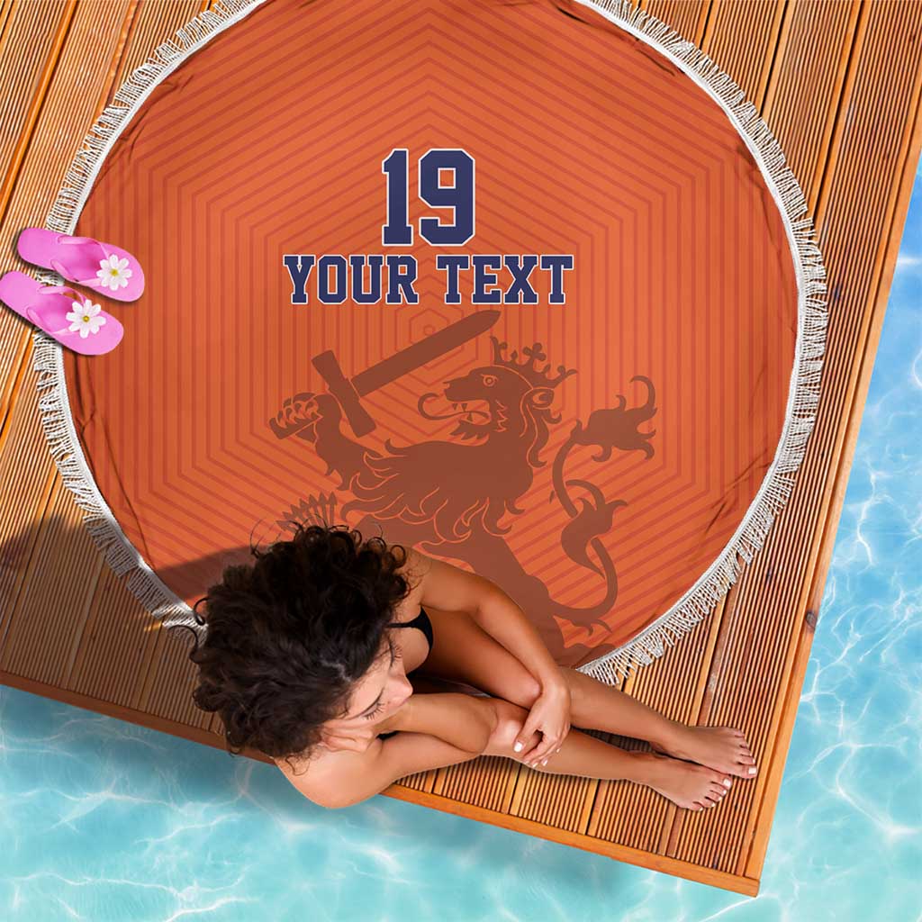 Custom World Football 2026 Netherlands Beach Blanket Holland Oranje Dutch Lion - Wonder Print Shop