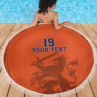 Custom World Football 2026 Netherlands Beach Blanket Holland Oranje Dutch Lion - Wonder Print Shop