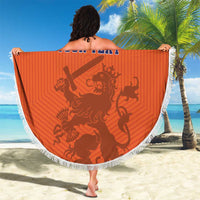 Custom World Football 2026 Netherlands Beach Blanket Holland Oranje Dutch Lion - Wonder Print Shop
