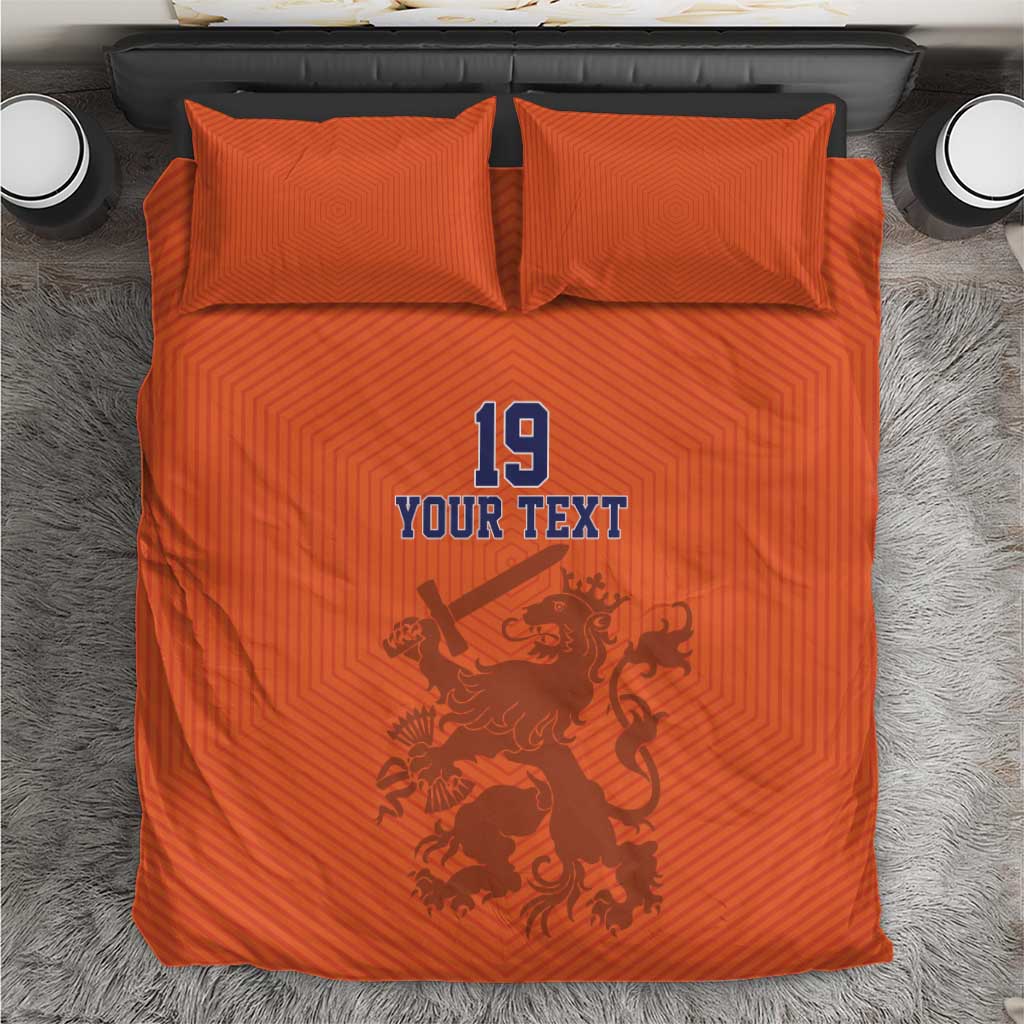 Custom World Football 2026 Netherlands Bedding Set Holland Oranje Dutch Lion - Wonder Print Shop