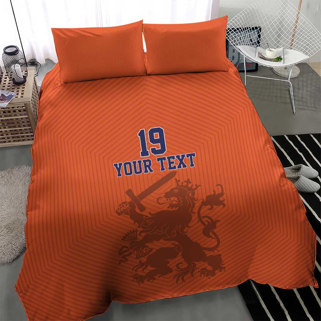 Custom World Football 2026 Netherlands Bedding Set Holland Oranje Dutch Lion - Wonder Print Shop