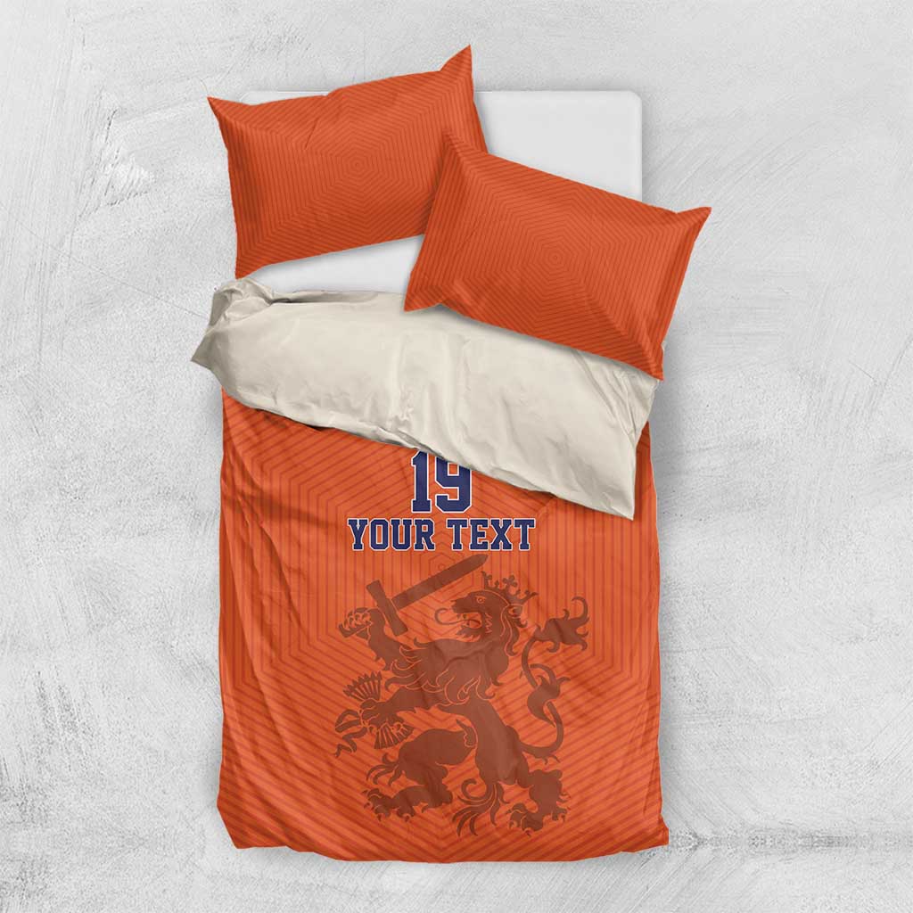 Custom World Football 2026 Netherlands Bedding Set Holland Oranje Dutch Lion - Wonder Print Shop