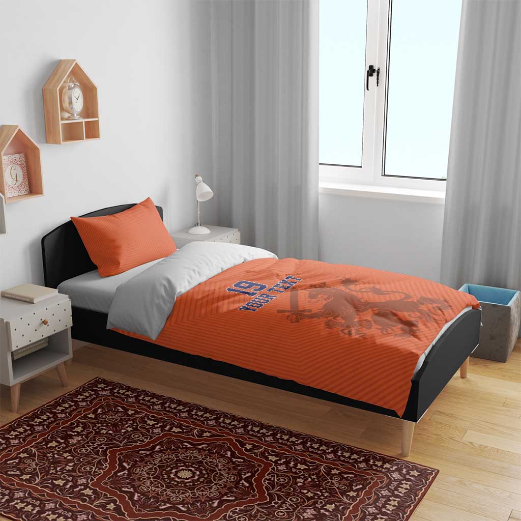 Custom World Football 2026 Netherlands Bedding Set Holland Oranje Dutch Lion - Wonder Print Shop