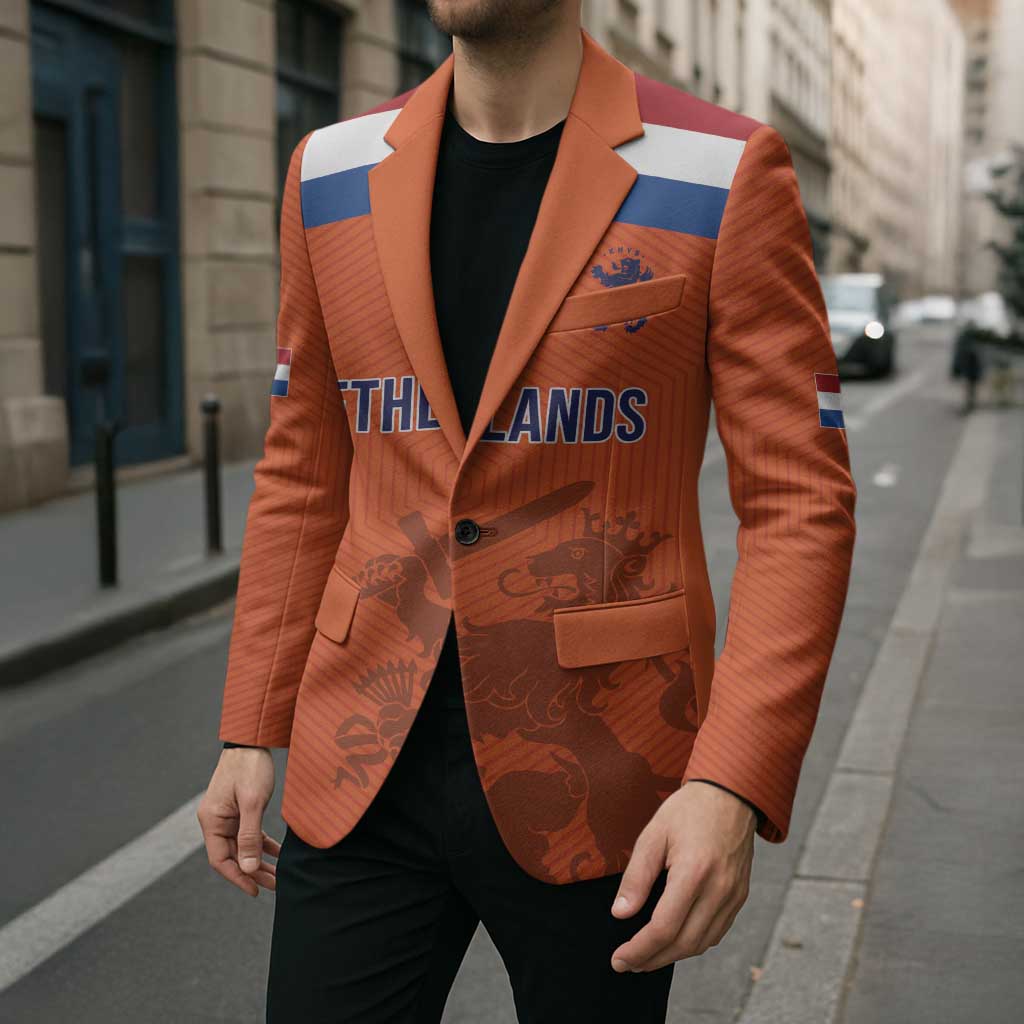 Custom World Football 2026 Netherlands Blazer Holland Oranje Dutch Lion - Wonder Print Shop