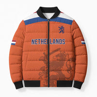 Custom World Football 2026 Netherlands Bomber Puffer Jacket Holland Oranje Dutch Lion - Wonder Print Shop