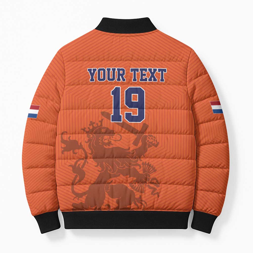 Custom World Football 2026 Netherlands Bomber Puffer Jacket Holland Oranje Dutch Lion - Wonder Print Shop