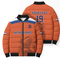 Custom World Football 2026 Netherlands Bomber Puffer Jacket Holland Oranje Dutch Lion - Wonder Print Shop