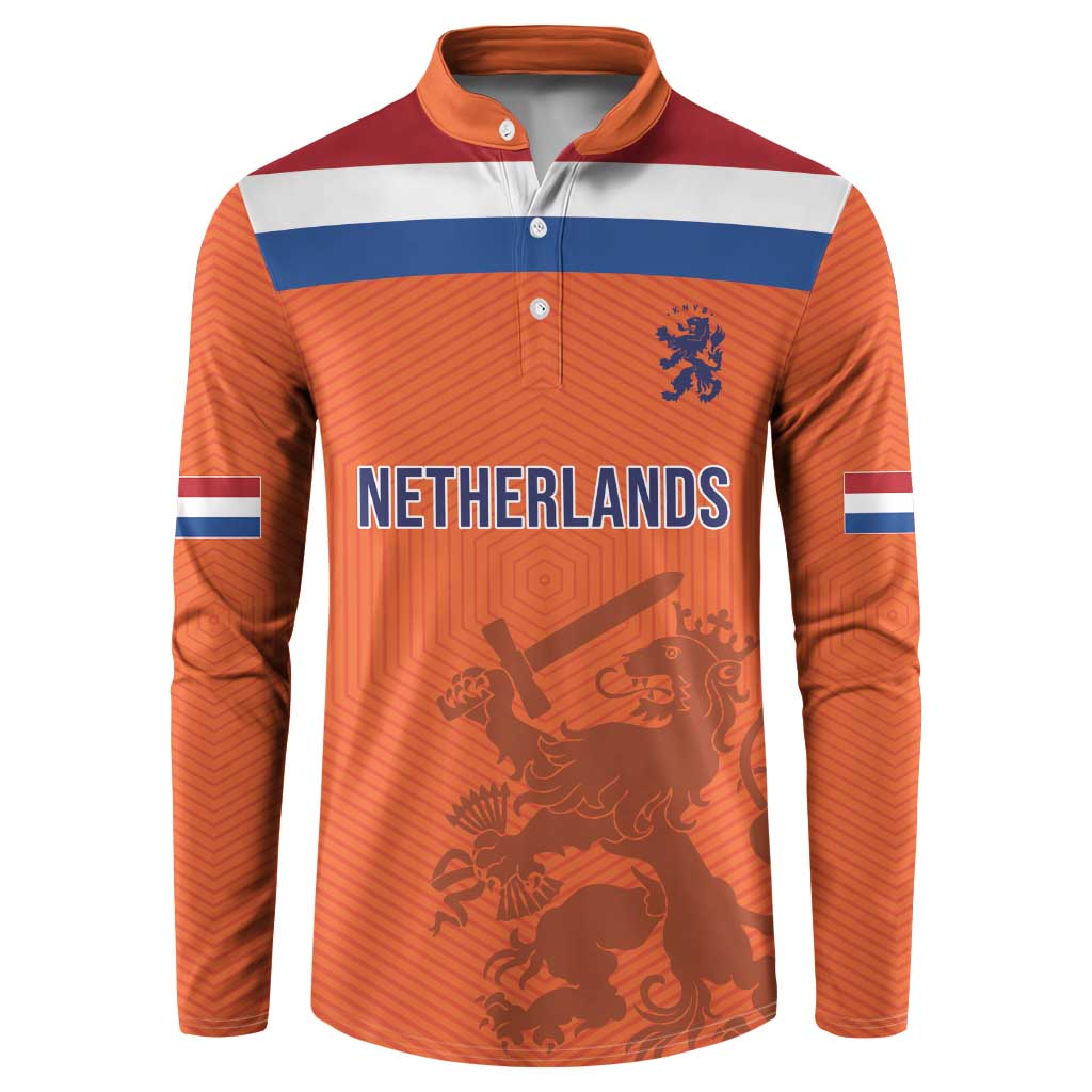 Custom World Football 2026 Netherlands Button Sweatshirt Holland Oranje Dutch Lion - Wonder Print Shop