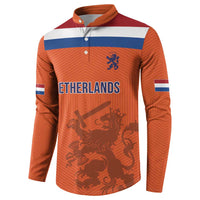 Custom World Football 2026 Netherlands Button Sweatshirt Holland Oranje Dutch Lion - Wonder Print Shop
