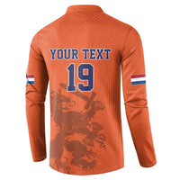 Custom World Football 2026 Netherlands Button Sweatshirt Holland Oranje Dutch Lion - Wonder Print Shop