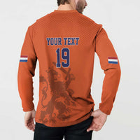Custom World Football 2026 Netherlands Button Sweatshirt Holland Oranje Dutch Lion - Wonder Print Shop