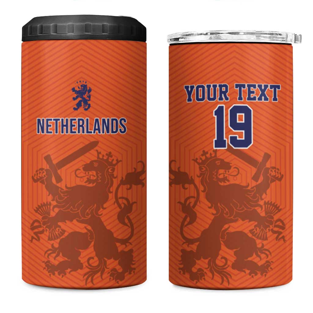 Custom World Football 2026 Netherlands 4 in 1 Can Cooler Tumbler Holland Oranje Dutch Lion - Wonder Print Shop