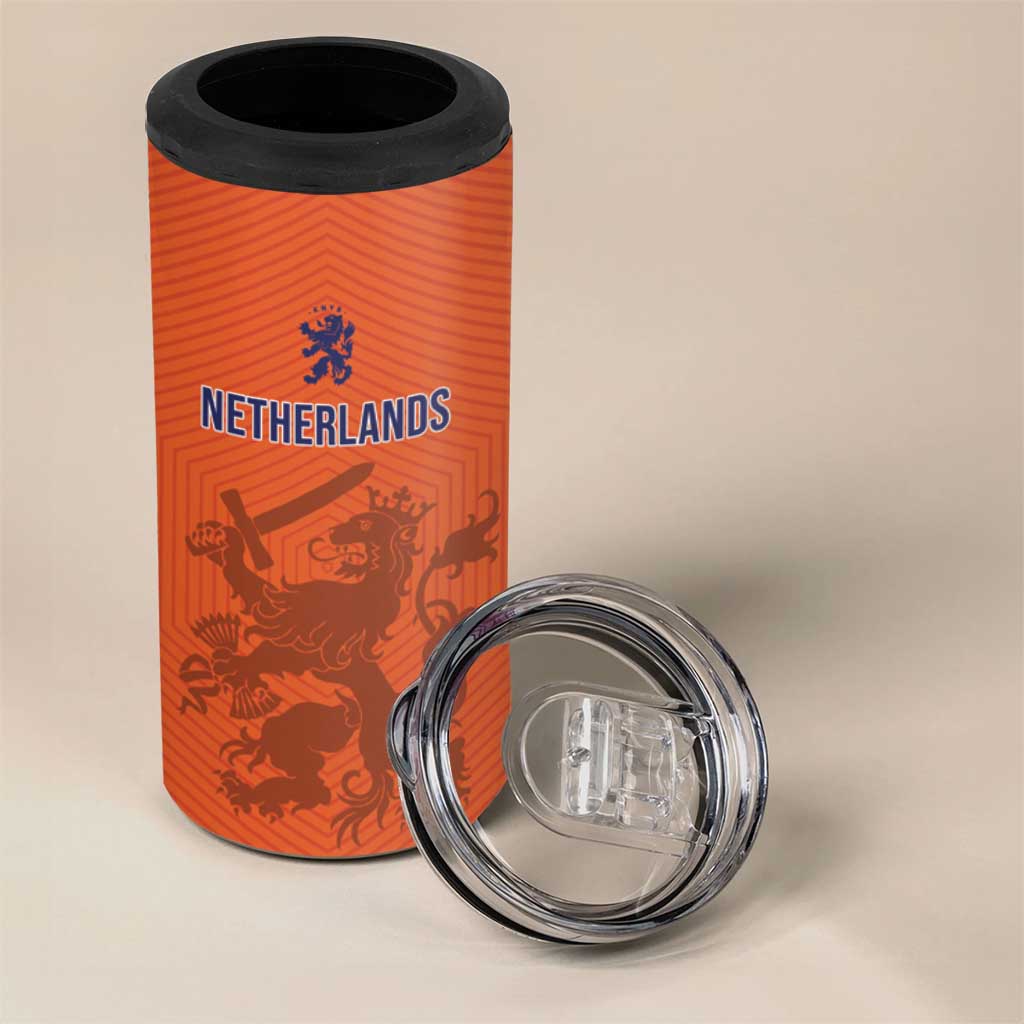 Custom World Football 2026 Netherlands 4 in 1 Can Cooler Tumbler Holland Oranje Dutch Lion - Wonder Print Shop