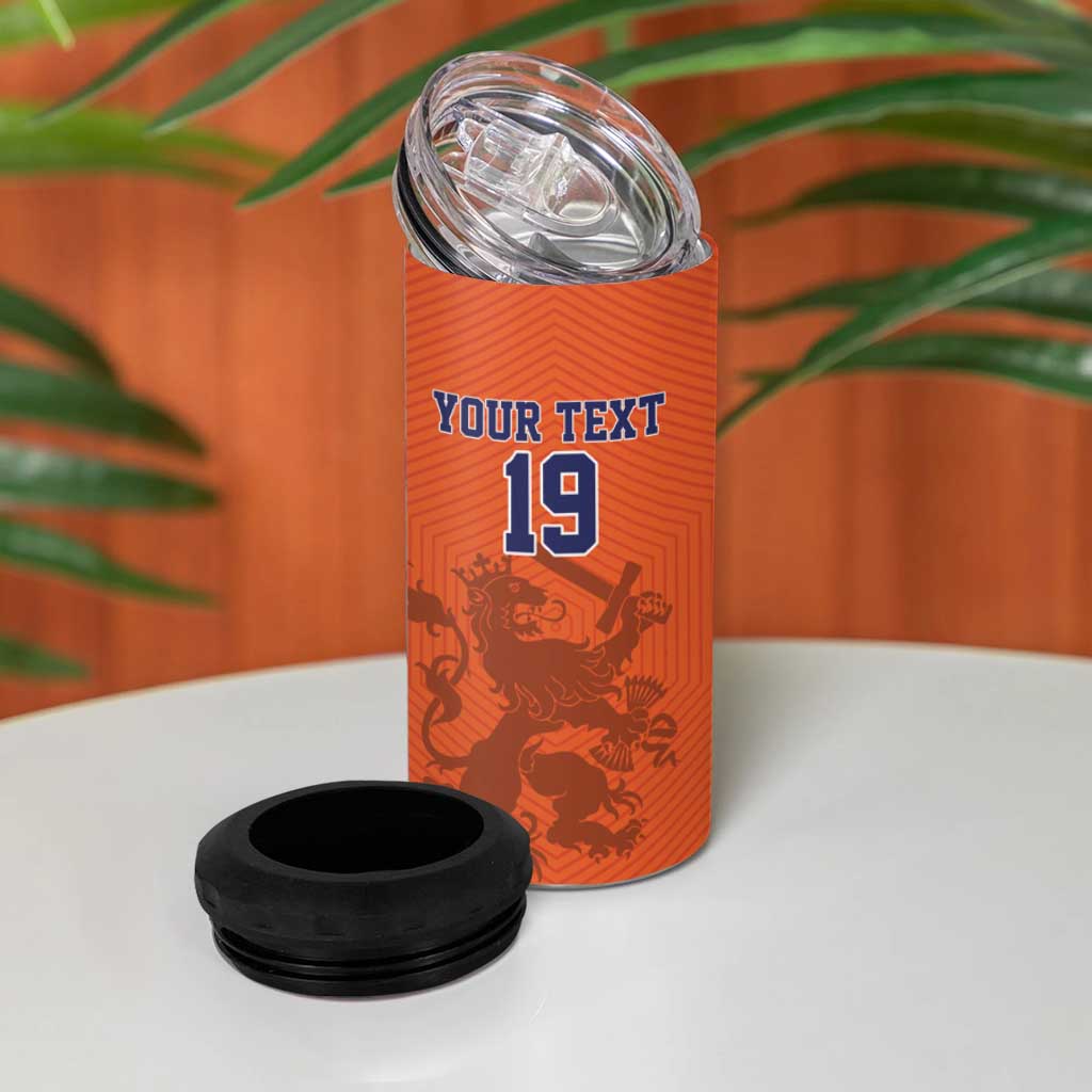 Custom World Football 2026 Netherlands 4 in 1 Can Cooler Tumbler Holland Oranje Dutch Lion - Wonder Print Shop