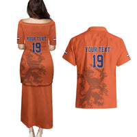Custom World Football 2026 Netherlands Couples Matching Puletasi and Hawaiian Shirt Holland Oranje Dutch Lion - Wonder Print Shop