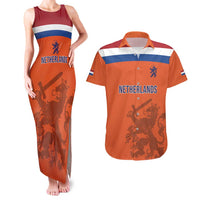 Custom World Football 2026 Netherlands Couples Matching Tank Maxi Dress and Hawaiian Shirt Holland Oranje Dutch Lion - Wonder Print Shop