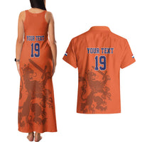 Custom World Football 2026 Netherlands Couples Matching Tank Maxi Dress and Hawaiian Shirt Holland Oranje Dutch Lion - Wonder Print Shop