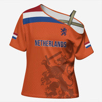 Custom World Football 2026 Netherlands Cross Shoulder Shirt Holland Oranje Dutch Lion - Wonder Print Shop