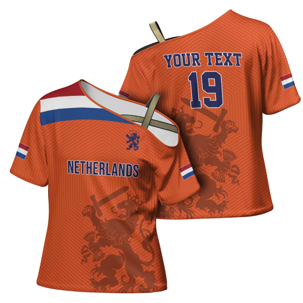 Custom World Football 2026 Netherlands Cross Shoulder Shirt Holland Oranje Dutch Lion - Wonder Print Shop