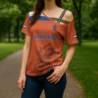 Custom World Football 2026 Netherlands Cross Shoulder Shirt Holland Oranje Dutch Lion - Wonder Print Shop