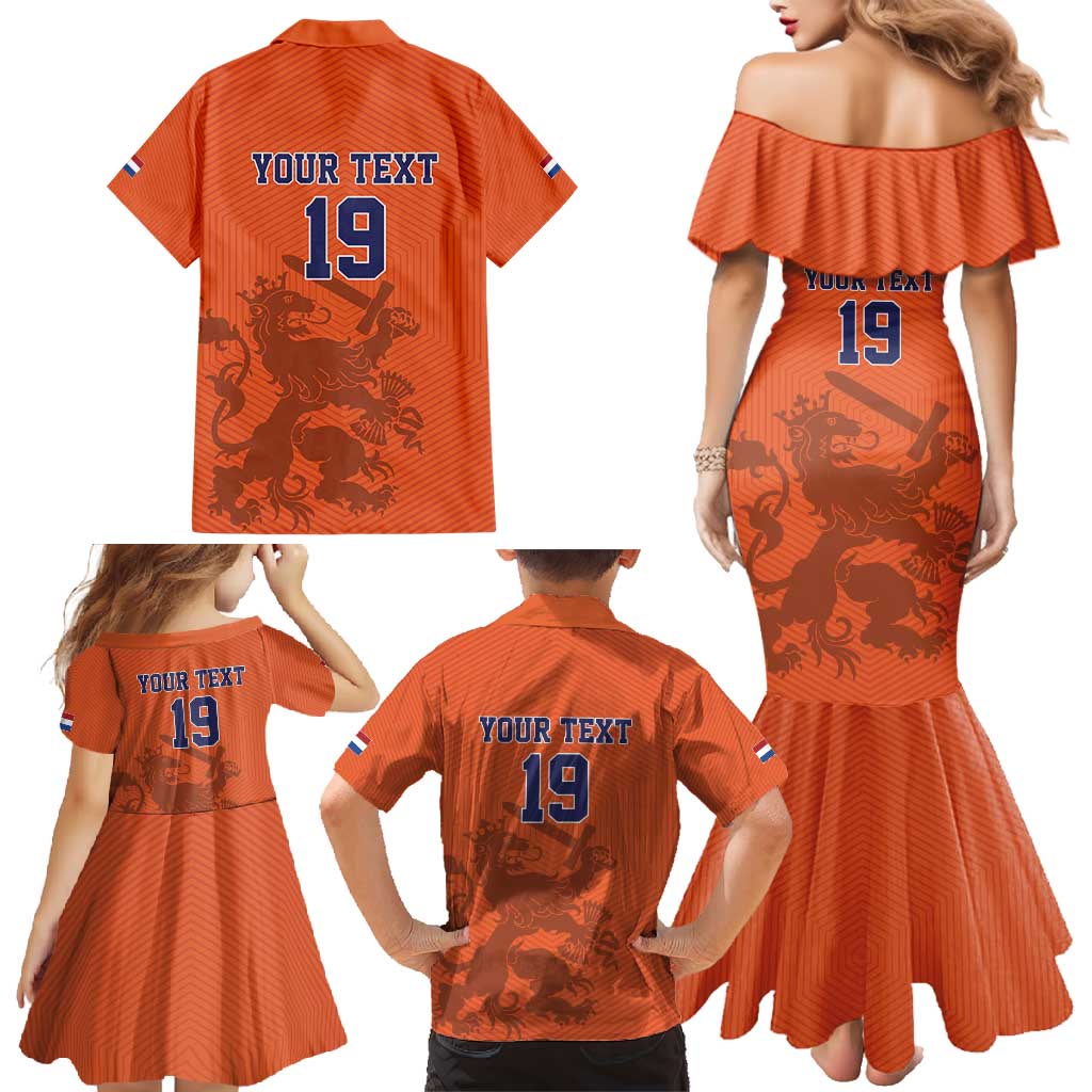 Custom World Football 2026 Netherlands Family Matching Mermaid Dress and Hawaiian Shirt Holland Oranje Dutch Lion - Wonder Print Shop