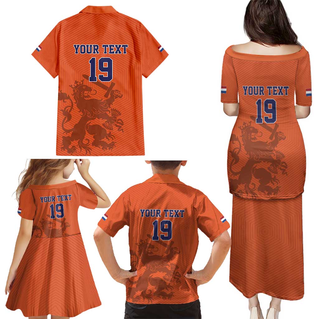 Custom World Football 2026 Netherlands Family Matching Puletasi and Hawaiian Shirt Holland Oranje Dutch Lion - Wonder Print Shop
