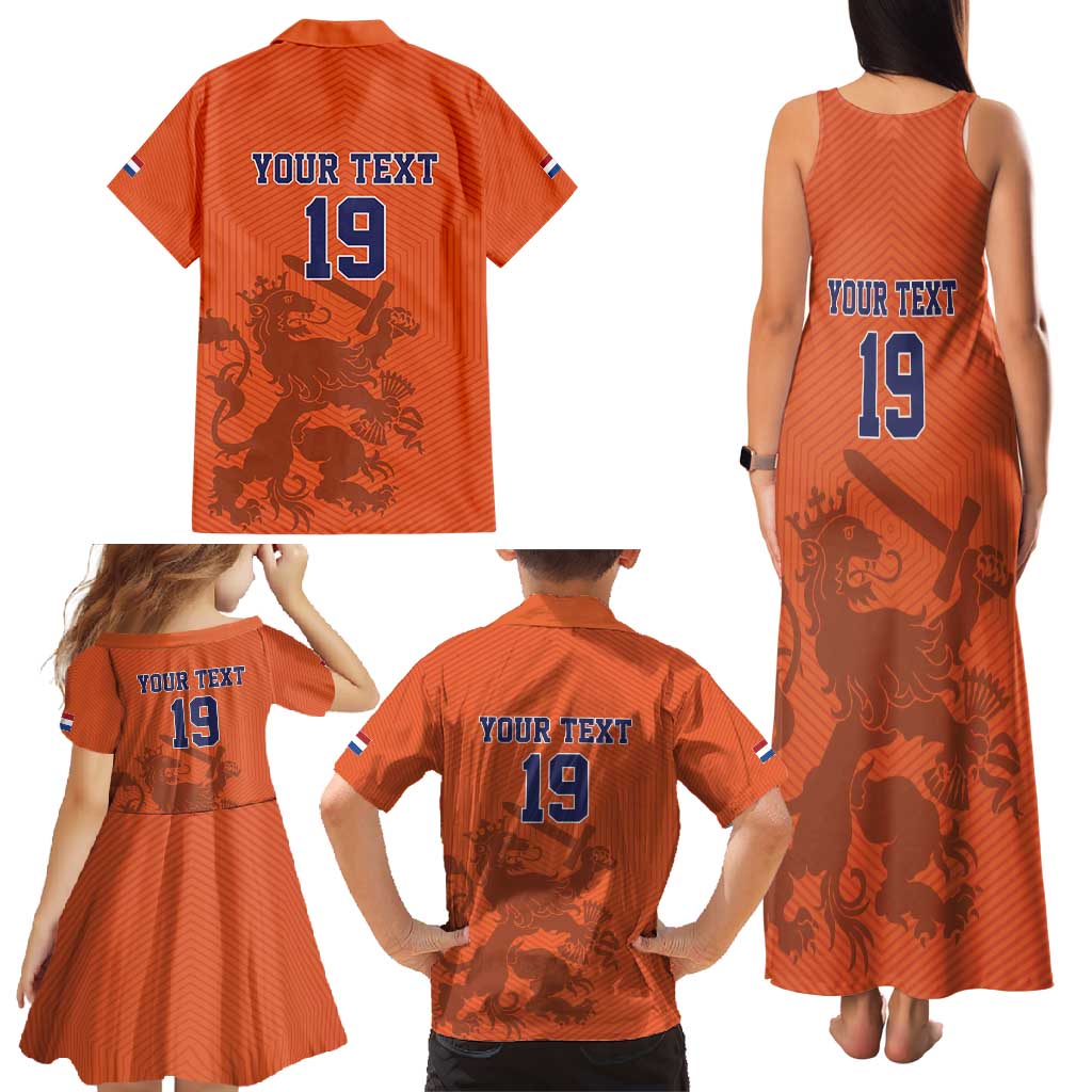 Custom World Football 2026 Netherlands Family Matching Tank Maxi Dress and Hawaiian Shirt Holland Oranje Dutch Lion - Wonder Print Shop