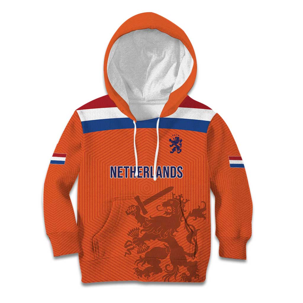 Custom World Football 2026 Netherlands Kid Hoodie Holland Oranje Dutch Lion - Wonder Print Shop