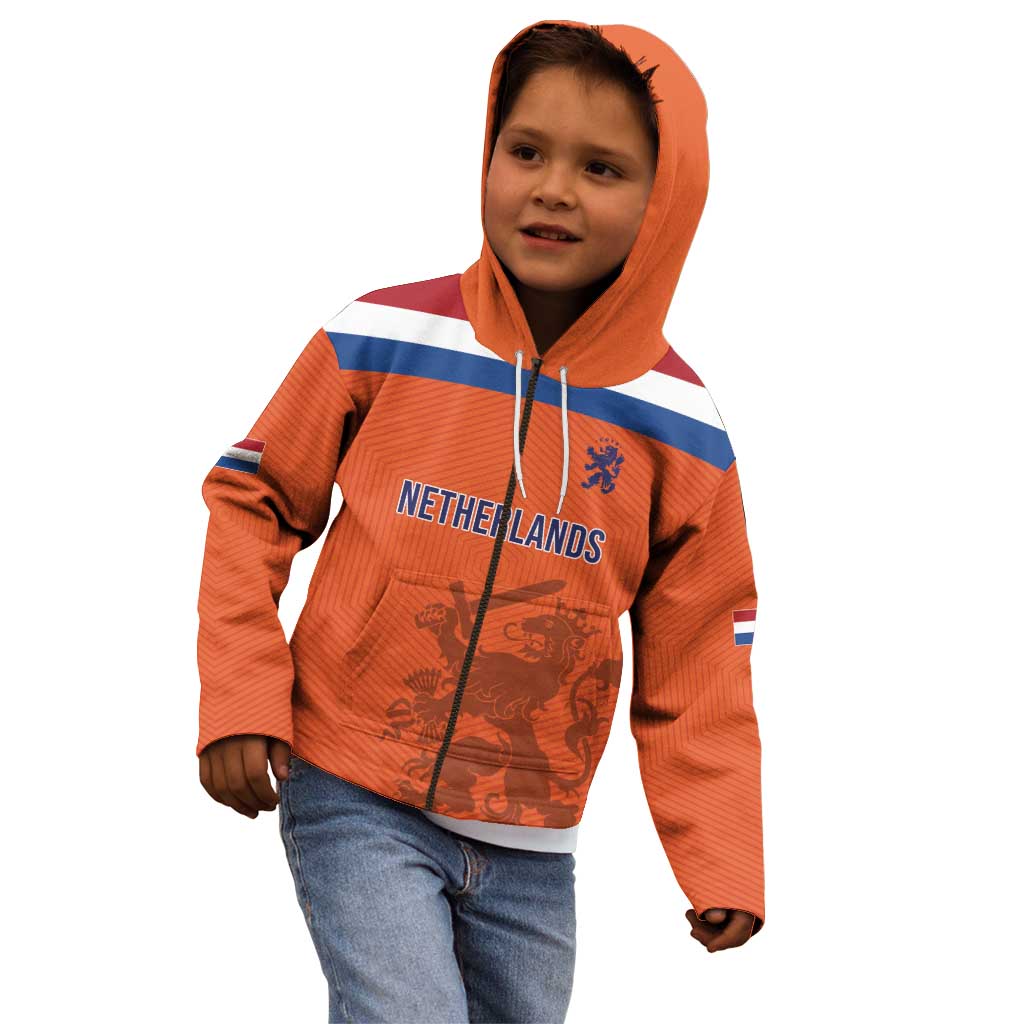 Custom World Football 2026 Netherlands Kid Hoodie Holland Oranje Dutch Lion - Wonder Print Shop
