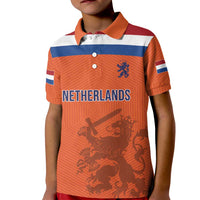 Custom World Football 2026 Netherlands Kid Polo Shirt Holland Oranje Dutch Lion - Wonder Print Shop