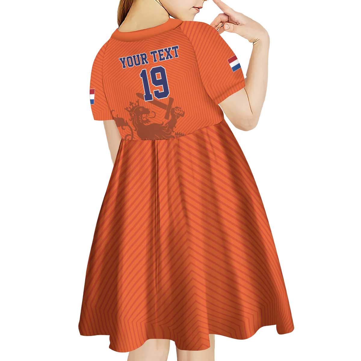 Custom World Football 2026 Netherlands Kid Short Sleeve Dress Holland Oranje Dutch Lion - Wonder Print Shop