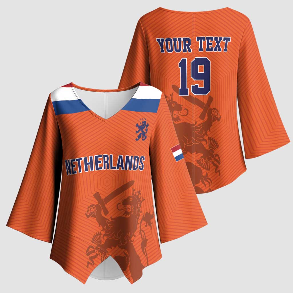 Custom World Football 2026 Netherlands Kimono Sleeve Blouse Holland Oranje Dutch Lion - Wonder Print Shop