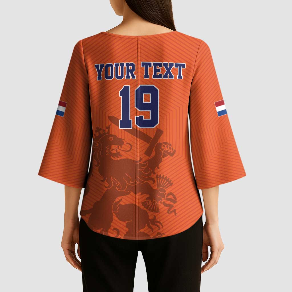 Custom World Football 2026 Netherlands Kimono Sleeve Blouse Holland Oranje Dutch Lion - Wonder Print Shop