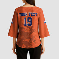 Custom World Football 2026 Netherlands Kimono Sleeve Blouse Holland Oranje Dutch Lion - Wonder Print Shop