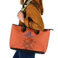 Custom World Football 2026 Netherlands Leather Tote Bag Holland Oranje Dutch Lion - Wonder Print Shop