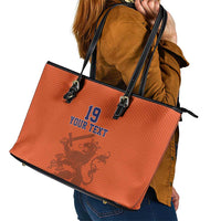Custom World Football 2026 Netherlands Leather Tote Bag Holland Oranje Dutch Lion - Wonder Print Shop