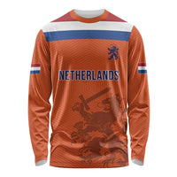 Custom World Football 2026 Netherlands Long Sleeve Shirt Holland Oranje Dutch Lion - Wonder Print Shop