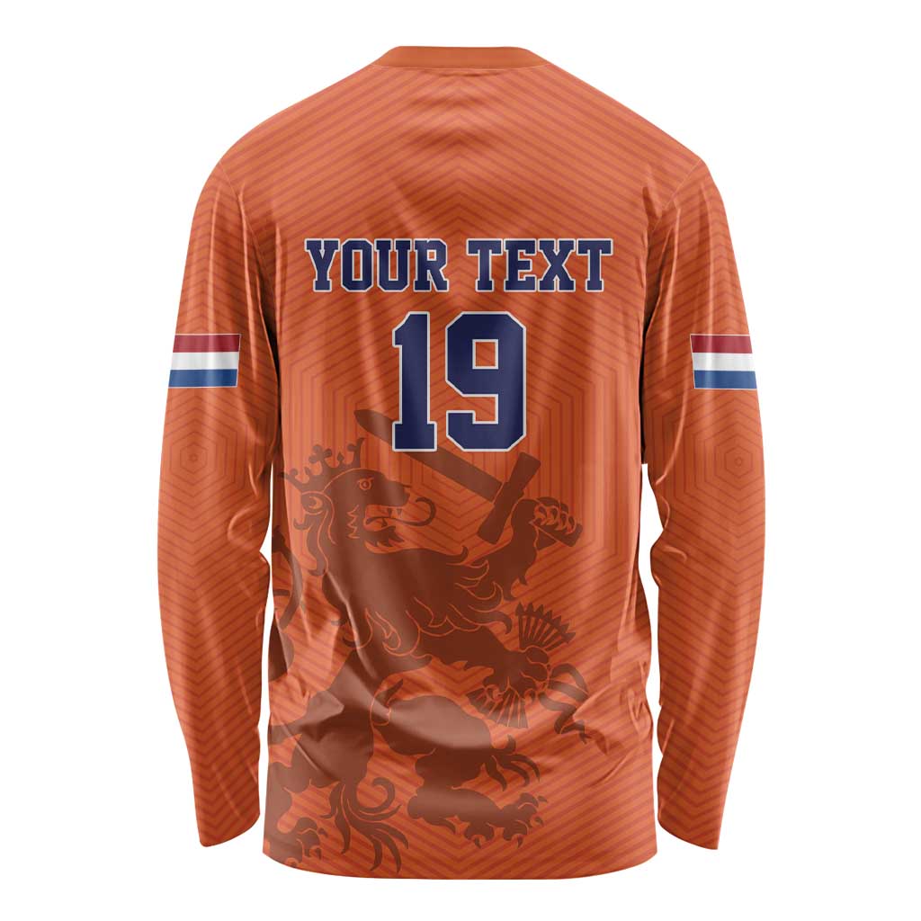 Custom World Football 2026 Netherlands Long Sleeve Shirt Holland Oranje Dutch Lion - Wonder Print Shop