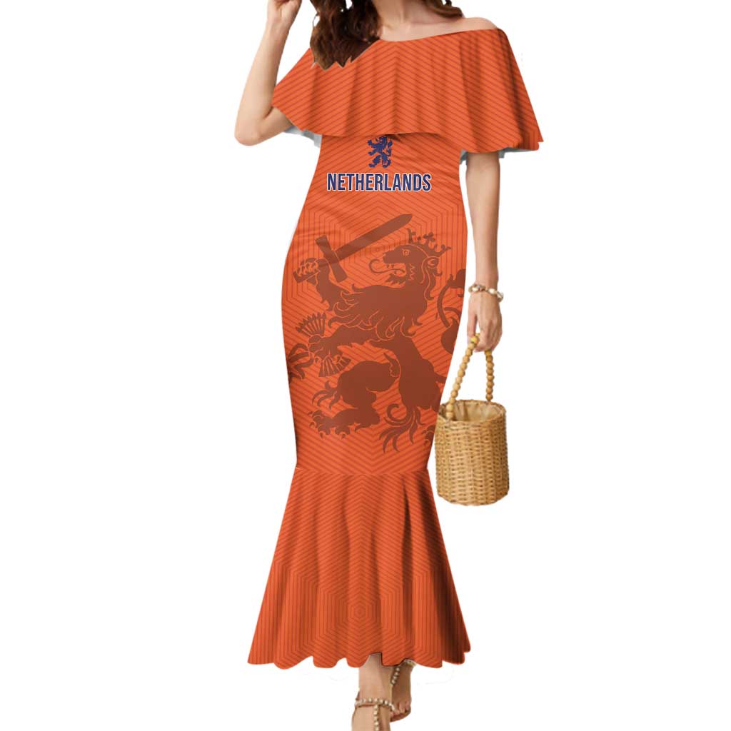 Custom World Football 2026 Netherlands Mermaid Dress Holland Oranje Dutch Lion - Wonder Print Shop