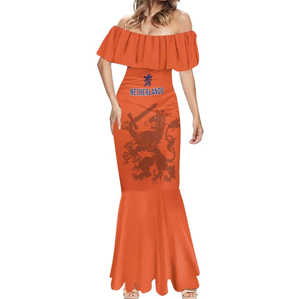 Custom World Football 2026 Netherlands Mermaid Dress Holland Oranje Dutch Lion - Wonder Print Shop