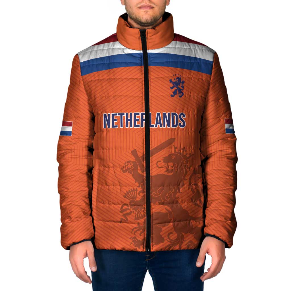Custom World Football 2026 Netherlands Padded Jacket Holland Oranje Dutch Lion - Wonder Print Shop