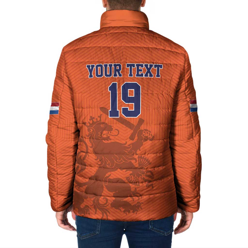 Custom World Football 2026 Netherlands Padded Jacket Holland Oranje Dutch Lion - Wonder Print Shop