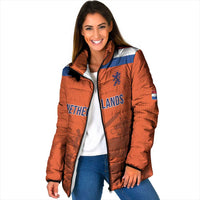 Custom World Football 2026 Netherlands Padded Jacket Holland Oranje Dutch Lion - Wonder Print Shop