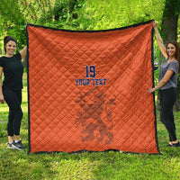 Custom World Football 2026 Netherlands Quilt Holland Oranje Dutch Lion - Wonder Print Shop