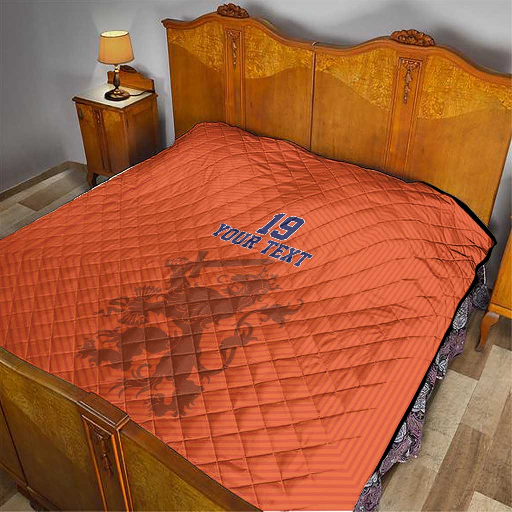 Custom World Football 2026 Netherlands Quilt Holland Oranje Dutch Lion - Wonder Print Shop