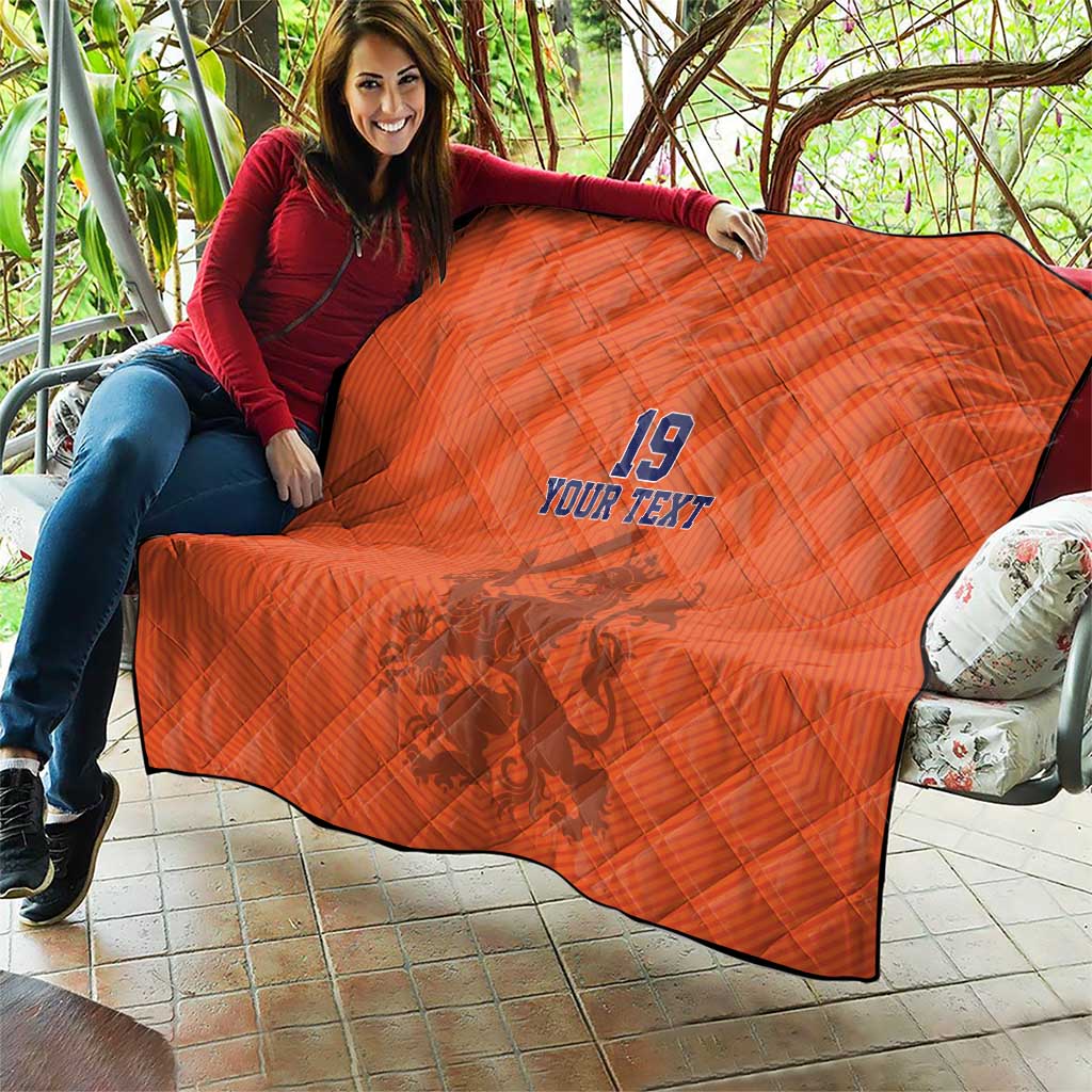 Custom World Football 2026 Netherlands Quilt Holland Oranje Dutch Lion - Wonder Print Shop