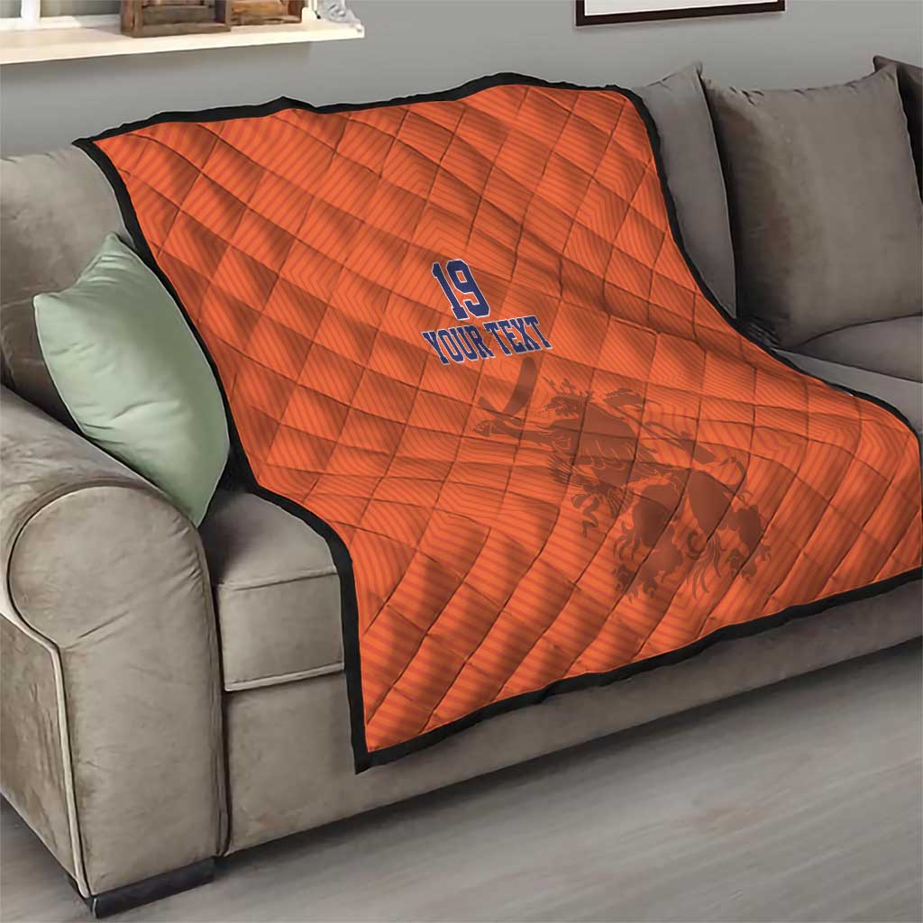 Custom World Football 2026 Netherlands Quilt Holland Oranje Dutch Lion - Wonder Print Shop