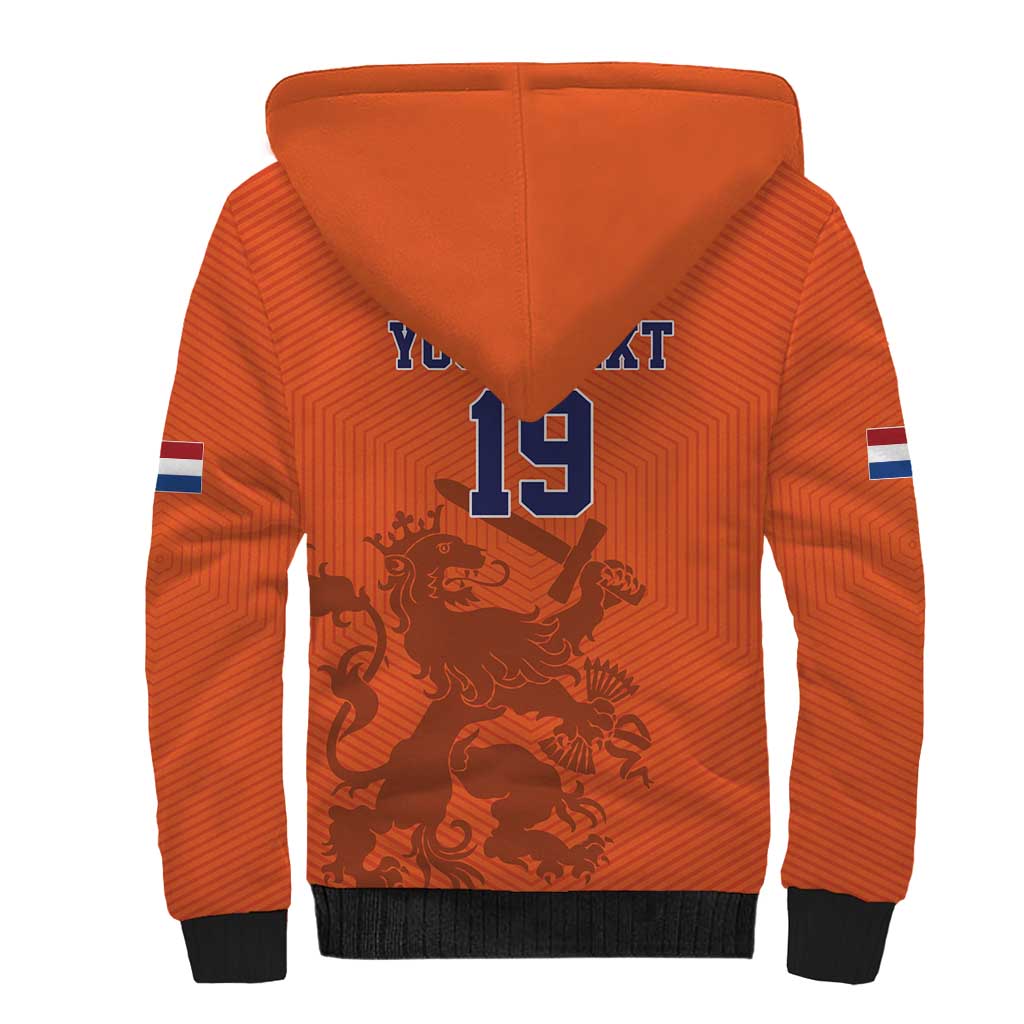 Custom World Football 2026 Netherlands Sherpa Hoodie Holland Oranje Dutch Lion - Wonder Print Shop